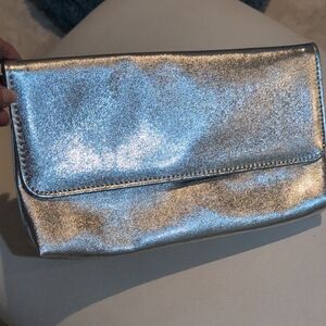 Glamorous Silver Wristlet Clutch